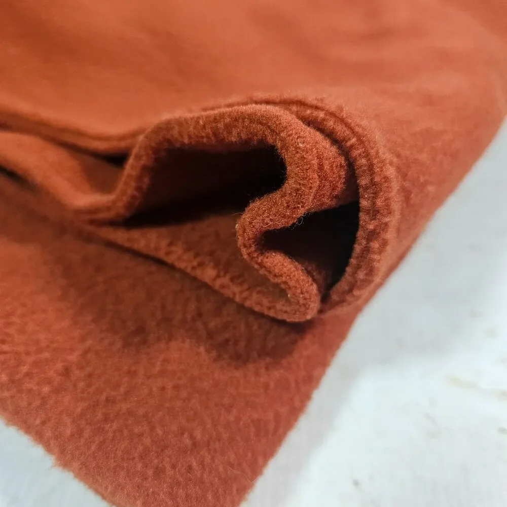 Burnt Orange Fleece Fabric 36 x 66 Solid Sewing Craft Blanket Remnant